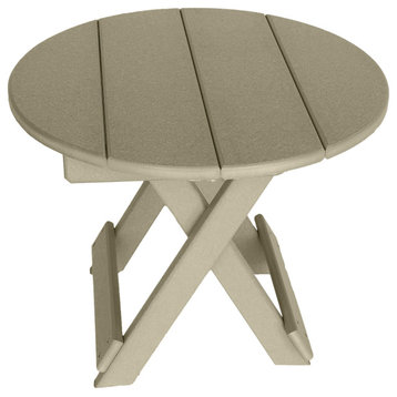 Phat Tommy Round Folding Side Table, Weather