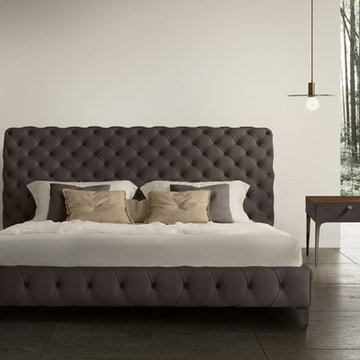 Aston Leather Platform Bed by Gamma