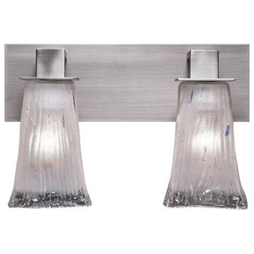 Apollo 2-Light Bath Bar, Graphite/Frosted Crystal