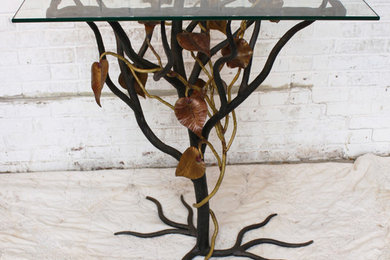 Steel and Bronze Organic Side Table