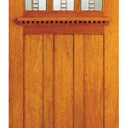 Three-Lite Mahogany Craftsman Style Doors for Arts and Crafts Home - Front Doors