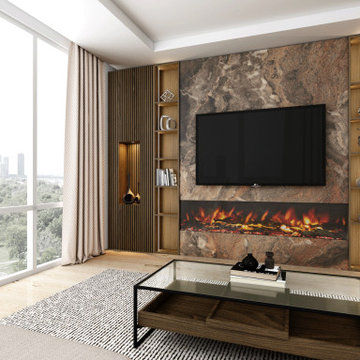 Cosy Living Room with Alpine White & Washiba Brown Supplied by Inspired Elements