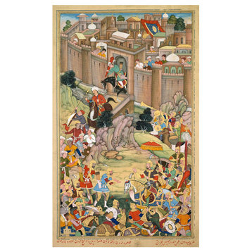 "The Siege of Arbela in the Era of Hulagu Khan, c.1596" Paper Art, 15.333"x24"