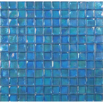 Mosaic Glass Tile Squares For Swimming Pool, Wet Areas & More, Light Blue