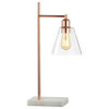 Lorena 22.25" Modern Glam Metal/Marble LED Table Lamp, Copper by JONATHAN  Y