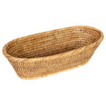 Artifacts Trading Company - Artifacts Rattan™ Oval Taper Basket, Honey Brown - Our stunning bread baskets will add that perfect accent to any table setting and add an elegant touch to your kitchen and serving decor.