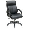 Executive Bonded Leather Chair With Locking Tilt Control, Black