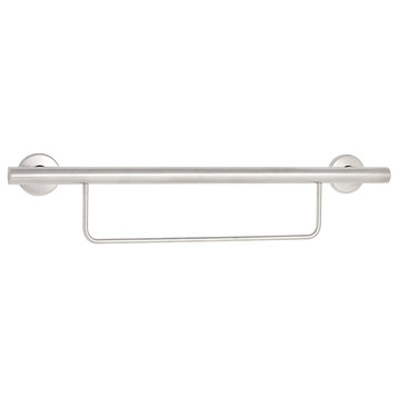 30" Newport Shower Grab Bar with Towel Bar, Polished Stainless