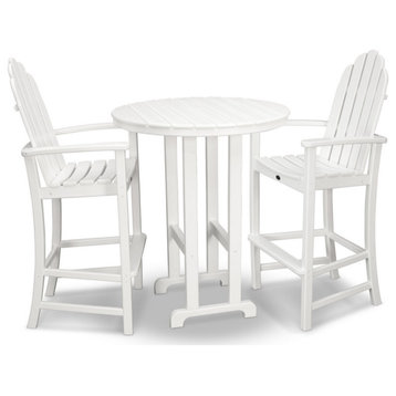 Trex Outdoor Furniture Cape Cod 3-Piece Bar Set, Classic White