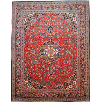 Persian Rug Keshan Antique 13'10"x10'8" Hand Knotted