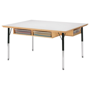 Jonti-Craft Table with Storage - 24" - 31" Ht - with Colored Paper-Trays