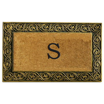 Prestige Gold Monogram Doormat 18"x30", Letter S