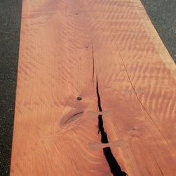 Live Edge Cherry Desk with Curvy Legs - Desks And Hutches