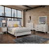 Alpine Furniture Flynn Mid Century Modern Wood Full Size Panel Bed in Gray