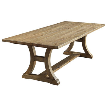 Bowery Hill Wood 77-Inch Dining Table in Rustic Brown Pine Finish