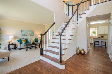 Transitional staircase photo in Baltimore