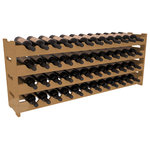 Wine Racks America - 48-Bottle Scalloped Wine Rack, Pine, Oak Stain - Stack four cases of wine in a decorative 48 bottle rack using pressure-fit joints for easy assembly. This rack requires no hardware, no tools, and is ready to use as soon as it arrives. Makes for a perfect gift and stores wine on any flat surface.