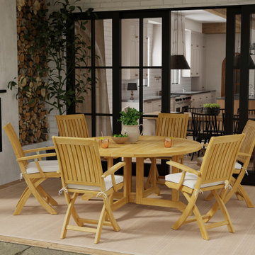 7 pc Barbuda Folding Teak Dining Set