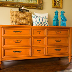 Barcelona Orange Midcentury chest - Accent Chests And Cabinets