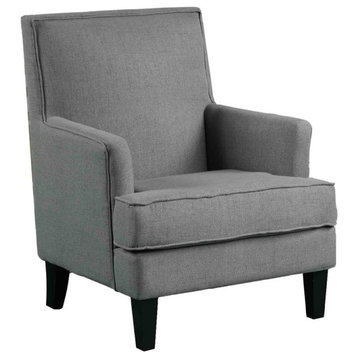 Best Master Furniture Saladin 30" Transitional Fabric Arm Chair in Dark Gray