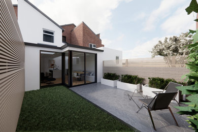 Inspiration for a medium sized contemporary back ground level terrace in Gloucestershire.