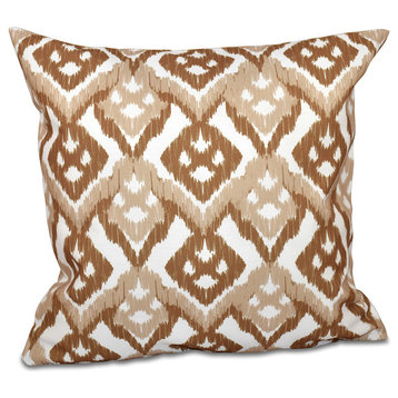 Hipster, Geometric Outdoor Pillow, Taupe Or Beige, 20"x20"