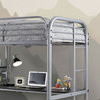 Metal Twin Loft Bed with Workstation Silver