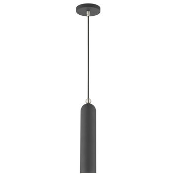 Livex Lighting 1 Light Steel Pendant With Scandinavian Gray Finish 46751-76