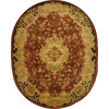 Classic Maroon/Green Area Rug CL234A - 4'6" x 6'6" Oval