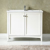 Asti 40" Single Vanity, White With Ceramic Basin Countertop, Without Mirror