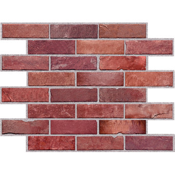3D Wall Panel Faux Red Brick Design 23.75 by 17.75 Inches 570TG