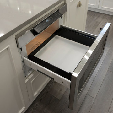 Island Microwave Drawer Open