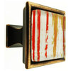 Hand Brushed Red Orange Streaks Crystal Glass Oil Rubbed Bronze Classic Knob