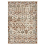 Jaipur Living - Vibe by Jaipur Living Luana Oriental Area Rug, 8'x10'6" - Inspired by the vintage perfection of sun-bathed Turkish designs, the Zefira collection showcases detailed traditional motifs that have been updated with on-trend, saturated colorways. The Luana rug boasts an elegantly distressed lattice pattern in warm tones of beige, tan, green and rust with hints of cool gray. This power-loomed rug features cotton fringe detailing, a natural result of weft yarns, that echoes hand-knotted construction and adds brilliant texture to the plush, durable polypropylene pile.