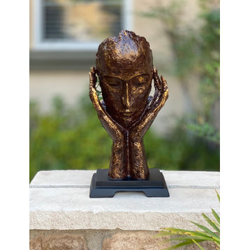 Urban Designs Deep In Thought 16" Tabletop Sculpture Bust Decor