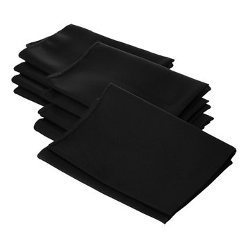 LA Linen Polyester Poplin Napkin, 10 Pack, Black