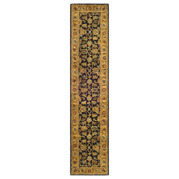 Safavieh Classic Collection CL758 Rug, Black/Gold, 2'3"x10'