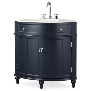 24” Triadsville Navy Blue Corner Bath Vanity