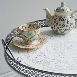 embossed white wood folding table - Side Tables & End Tables