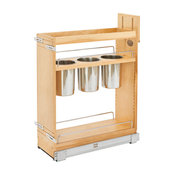 8" Base Cabinet Organizer With 3 Utensil Bins