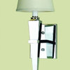 Contemporary Crystal Wall Sconce with Cream Shade