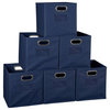Niche Cubo Set of 6 Foldable Fabric Storage Bins- Blue