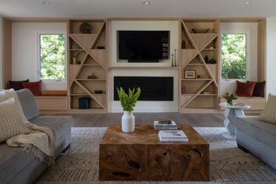Living room - coastal living room idea in San Diego