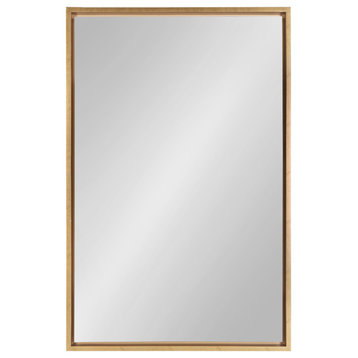 Evans Framed Floating Wall Mirror, Gold 24x36