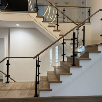 Project #132 | White Oak Staircase with Glass Balustrade