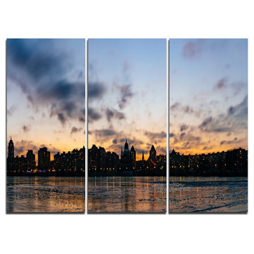 "Sunset With Clouds in Kiev Panorama" Metal Wall Art, 3 Panels, 36"x28"