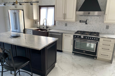 Inspiration for a transitional kitchen remodel in New York