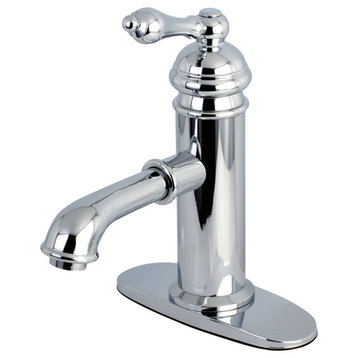 Single-Handle Bathroom Faucet, Brass Pop-Up, Polished Chrome