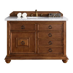 48 inch Single Sink Bathroom Vanity Cinnamon Finish Optional Countertop - Bathroom Vanities And Sink Consoles