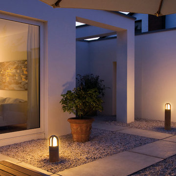 Rusty Cone 40 Outdoor Bollards, Rusted Iron Finish with Satin Shade